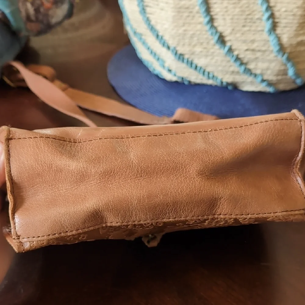 The Sak Brown Leather Crossbody Bag with Embossed Design - Picture 10 of 16